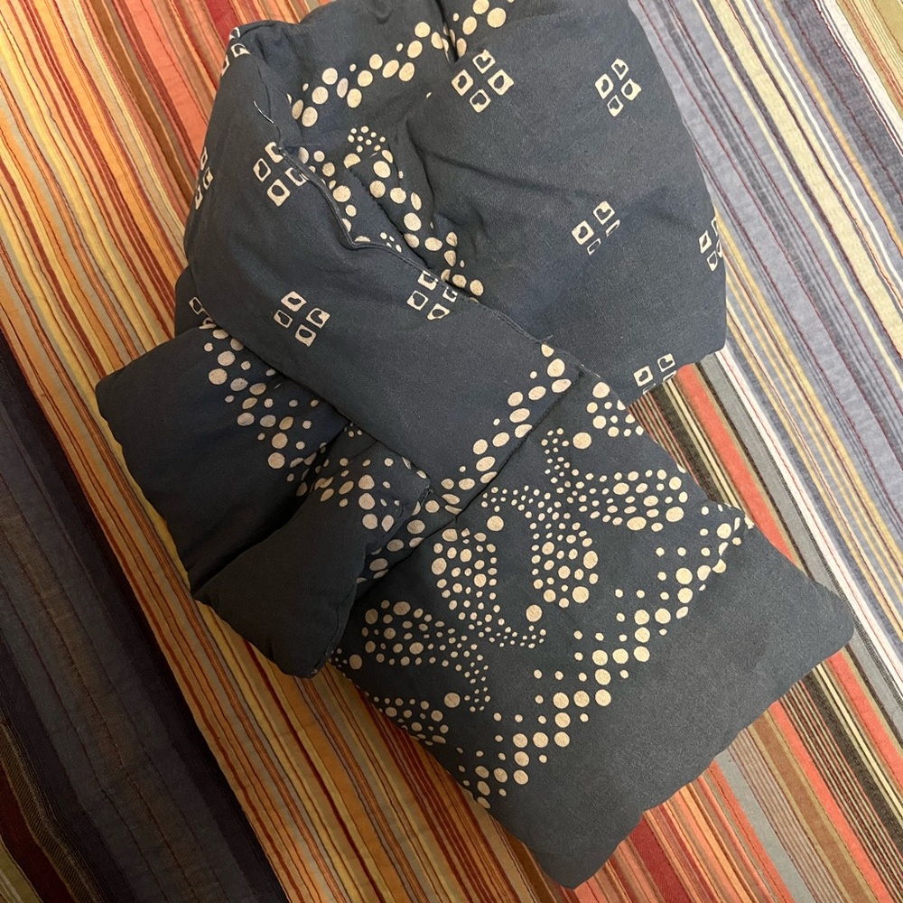 Kapital Navy Blue Patterned Scarf Made in Japan